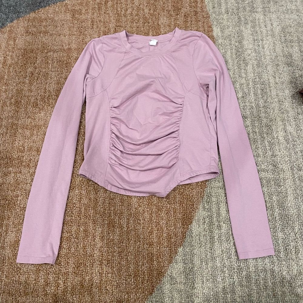 Anthropologie Daily Practice Womens Long Sleeve Seamed Tee Size S Lilac Purple - Picture 6 of 6